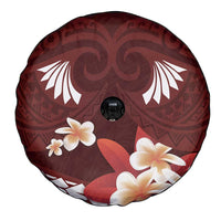 Oxblood Polynesia Spare Tire Cover Tribal Pattern Tropical Frangipani LT14 - Polynesian Pride