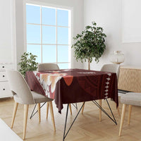 Oxblood Polynesia Tablecloth Tribal Pattern Tropical Frangipani LT14 - Polynesian Pride