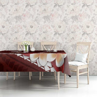 Oxblood Polynesia Tablecloth Tribal Pattern Tropical Frangipani LT14 - Polynesian Pride
