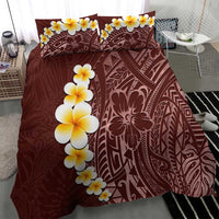 Oxblood Tropical Plumeria With Galaxy Polynesian Art Bedding Set LT14 - Polynesian Pride