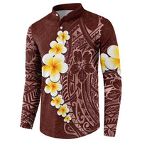 Oxblood Tropical Plumeria With Galaxy Polynesian Art Button Sweatshirt LT14 - Polynesian Pride