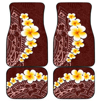 Oxblood Tropical Plumeria With Galaxy Polynesian Art Car Mats LT14 - Polynesian Pride