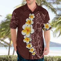 Oxblood Tropical Plumeria With Galaxy Polynesian Art Hawaiian Shirt LT14 - Polynesian Pride