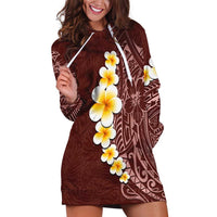 Oxblood Tropical Plumeria With Galaxy Polynesian Art Hoodie Dress LT14 Oxblood - Polynesian Pride