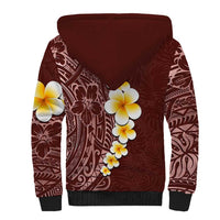 Oxblood Tropical Plumeria With Galaxy Polynesian Art Sherpa Hoodie LT14 - Polynesian Pride