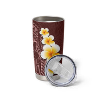Oxblood Tropical Plumeria With Galaxy Polynesian Art Tumbler Cup LT14 - Polynesian Pride