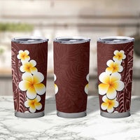 Oxblood Tropical Plumeria With Galaxy Polynesian Art Tumbler Cup LT14 - Polynesian Pride