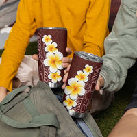 Oxblood Tropical Plumeria With Galaxy Polynesian Art Tumbler Cup LT14 - Polynesian Pride