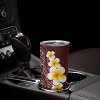 Oxblood Tropical Plumeria With Galaxy Polynesian Art Tumbler Cup LT14 - Polynesian Pride