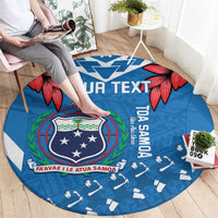 Custom Toa Samoa Rugby Round Carpet Samoan Siva Tau Uso Aso Uma