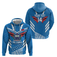 Custom Toa Samoa Rugby Zip Hoodie Samoan Siva Tau Uso Aso Uma