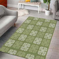 Vesuvian Green Palaka Quilt Hawaii Area Rug Traditional Hawaii-plaid Pattern - Polynesian Pride