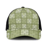 Vesuvian Green Palaka Quilt Hawaii Baseball Net Cap Traditional Hawaii-plaid Pattern LT14 One Size Black Vesuvian Green - Polynesian Pride