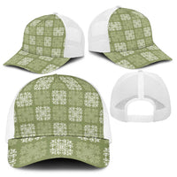 Vesuvian Green Palaka Quilt Hawaii Baseball Net Cap Traditional Hawaii-plaid Pattern LT14 - Polynesian Pride