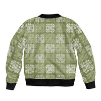 Vesuvian Green Palaka Quilt Hawaii Bomber Jacket Traditional Hawaii-plaid Pattern - Polynesian Pride