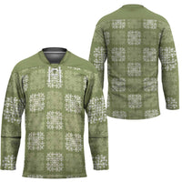 Vesuvian Green Palaka Quilt Hawaii Hockey Jersey Traditional Hawaii-plaid Pattern LT14 - Polynesian Pride