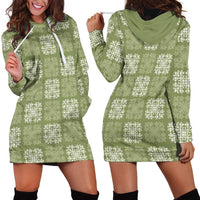 Vesuvian Green Palaka Quilt Hawaii Hoodie Dress Traditional Hawaii-plaid Pattern - Polynesian Pride