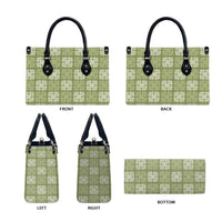Vesuvian Green Palaka Quilt Hawaii Leather Bag Traditional Hawaii-plaid Pattern - Polynesian Pride