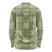 Vesuvian Green Palaka Quilt Hawaii Long Sleeve Shirt Traditional Hawaii-plaid Pattern - Polynesian Pride