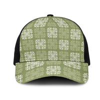 Vesuvian Green Palaka Quilt Hawaii Mesh Trucker Cap Traditional Hawaii-plaid Pattern LT14 One Size Black Vesuvian Green - Polynesian Pride