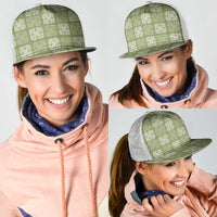 Vesuvian Green Palaka Quilt Hawaii Mesh Trucker Cap Traditional Hawaii-plaid Pattern LT14 - Polynesian Pride
