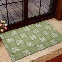 Vesuvian Green Palaka Quilt Hawaii Rubber Doormat Traditional Hawaii-plaid Pattern - Polynesian Pride