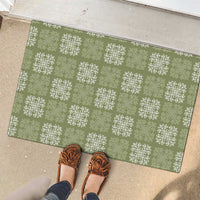 Vesuvian Green Palaka Quilt Hawaii Rubber Doormat Traditional Hawaii-plaid Pattern - Polynesian Pride