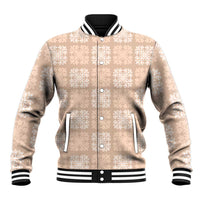 Beige Palaka Quilt Hawaii Baseball Jacket Traditional Hawaii-plaid Pattern - Polynesian Pride