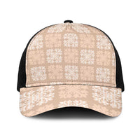 Beige Palaka Quilt Hawaii Baseball Net Cap Traditional Hawaii-plaid Pattern LT14 One Size Black Beige - Polynesian Pride