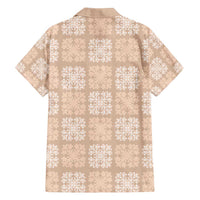 Beige Palaka Quilt Hawaii Family Matching Long Sleeve Bodycon Dress and Hawaiian Shirt Traditional Hawaii-plaid Pattern - Polynesian Pride