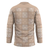 Beige Palaka Quilt Hawaii Hockey Jersey Traditional Hawaii-plaid Pattern LT14 - Polynesian Pride
