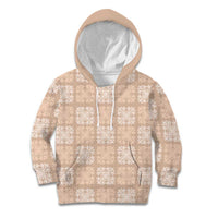 Beige Palaka Quilt Hawaii Kid Hoodie Traditional Hawaii-plaid Pattern - Polynesian Pride