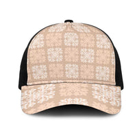 Beige Palaka Quilt Hawaii Mesh Trucker Cap Traditional Hawaii-plaid Pattern LT14 One Size Black Beige - Polynesian Pride