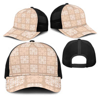 Beige Palaka Quilt Hawaii Mesh Trucker Cap Traditional Hawaii-plaid Pattern LT14 - Polynesian Pride