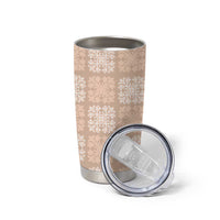 Beige Palaka Quilt Hawaii Tumbler Cup Traditional Hawaii-plaid Pattern - Polynesian Pride