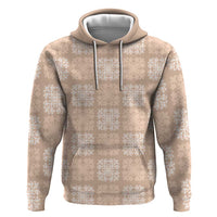 Beige Palaka Quilt Hawaii Zip Hoodie Traditional Hawaii-plaid Pattern - Polynesian Pride