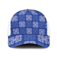Royal Blue Palaka Quilt Hawaii Baseball Net Cap Traditional Hawaii-plaid Pattern LT14 One Size White Royal Blue - Polynesian Pride