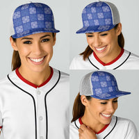 Royal Blue Palaka Quilt Hawaii Baseball Net Cap Traditional Hawaii-plaid Pattern LT14 - Polynesian Pride