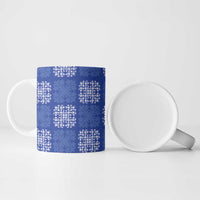 Royal Blue Palaka Quilt Hawaii Ceramic Mug Traditional Hawaii-plaid Pattern - Polynesian Pride