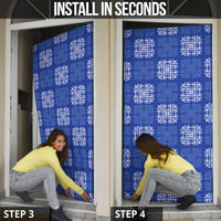 Royal Blue Palaka Quilt Hawaii Door Cover Traditional Hawaii-plaid Pattern - Polynesian Pride