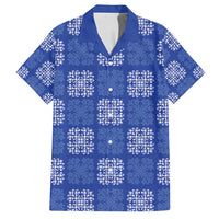 Royal Blue Palaka Quilt Hawaii Family Matching Puletasi and Hawaiian Shirt Traditional Hawaii-plaid Pattern - Polynesian Pride