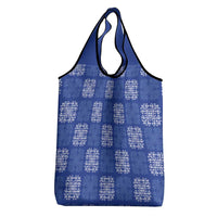 Royal Blue Palaka Quilt Hawaii Grocery Bag Traditional Hawaii-plaid Pattern - Polynesian Pride