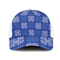 Royal Blue Palaka Quilt Hawaii Mesh Trucker Cap Traditional Hawaii-plaid Pattern LT14 One Size White Royal Blue - Polynesian Pride
