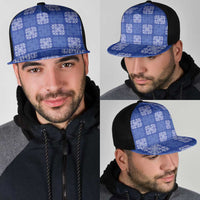Royal Blue Palaka Quilt Hawaii Mesh Trucker Cap Traditional Hawaii-plaid Pattern LT14 - Polynesian Pride