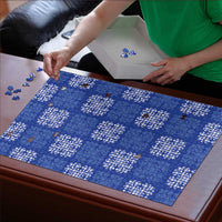 Royal Blue Palaka Quilt Hawaii Puzzle Traditional Hawaii-plaid Pattern - Polynesian Pride