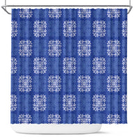Royal Blue Palaka Quilt Hawaii Shower Curtain Traditional Hawaii-plaid Pattern - Polynesian Pride