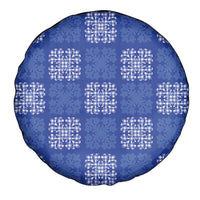 Royal Blue Palaka Quilt Hawaii Spare Tire Cover Traditional Hawaii-plaid Pattern - Polynesian Pride