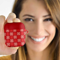 Red Palaka Quilt Hawaii AirPods Case Traditional Hawaii-plaid Pattern LT14 Red - Polynesian Pride