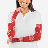 Red Palaka Quilt Hawaii Arm Sleeves Traditional Hawaii-plaid Pattern - Polynesian Pride