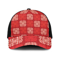 Red Palaka Quilt Hawaii Baseball Net Cap Traditional Hawaii-plaid Pattern LT14 One Size Black Red - Polynesian Pride
